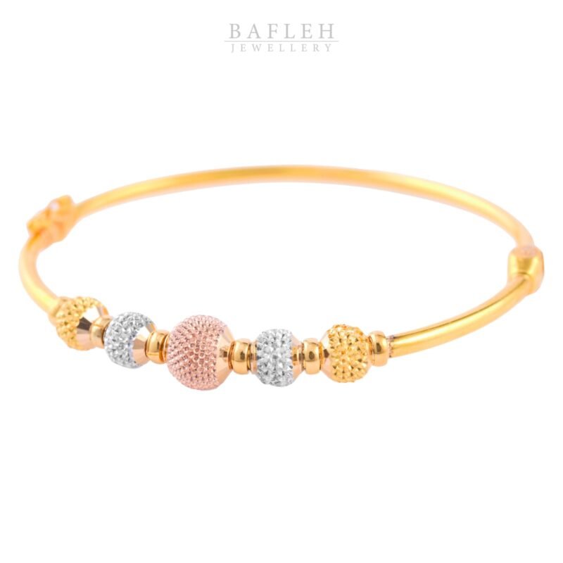 Alternative view of Captivate Hearts with our Enchanting 22kt Gold Bangle!