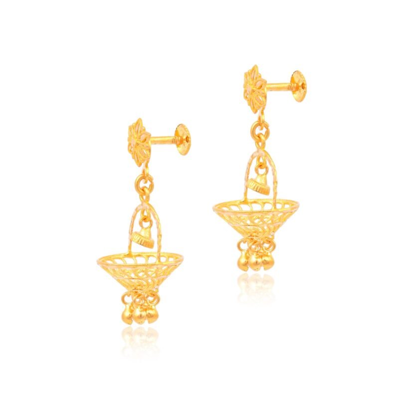 Alternative view of Cultural Influences on 22kt Gold Jhumki Earrings Around the World
