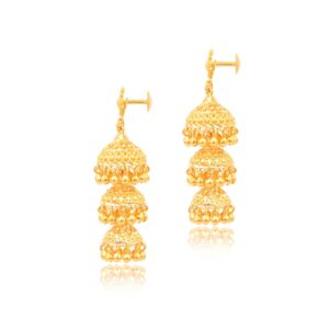 Alternative view of Pairing 22kt Gold Jhumki Earrings with Other Jewelry Pieces