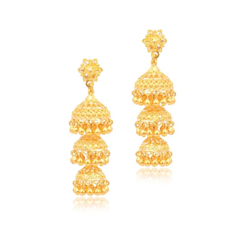Pairing 22kt Gold Jhumki Earrings with Other Jewelry Pieces