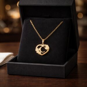 21K Gold 'C' Pendant Necklace