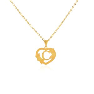 Alternative view of 21K Gold 'C' Pendant Necklace
