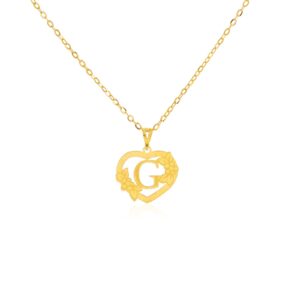 18K Gold 'G' Pendant Necklace