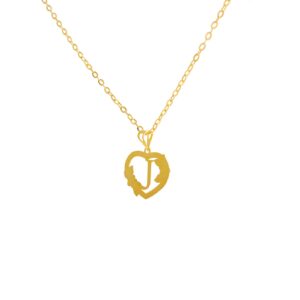 Alternative view of 18K Gold 'J' Pendant Necklace
