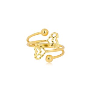 Alternative view of Elegant 18kt Gold Heart-Shaped Ring: Timeless Love in Fine Jewelry