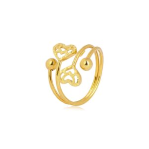 Elegant 18kt Gold Heart-Shaped Ring: Timeless Love in Fine Jewelry