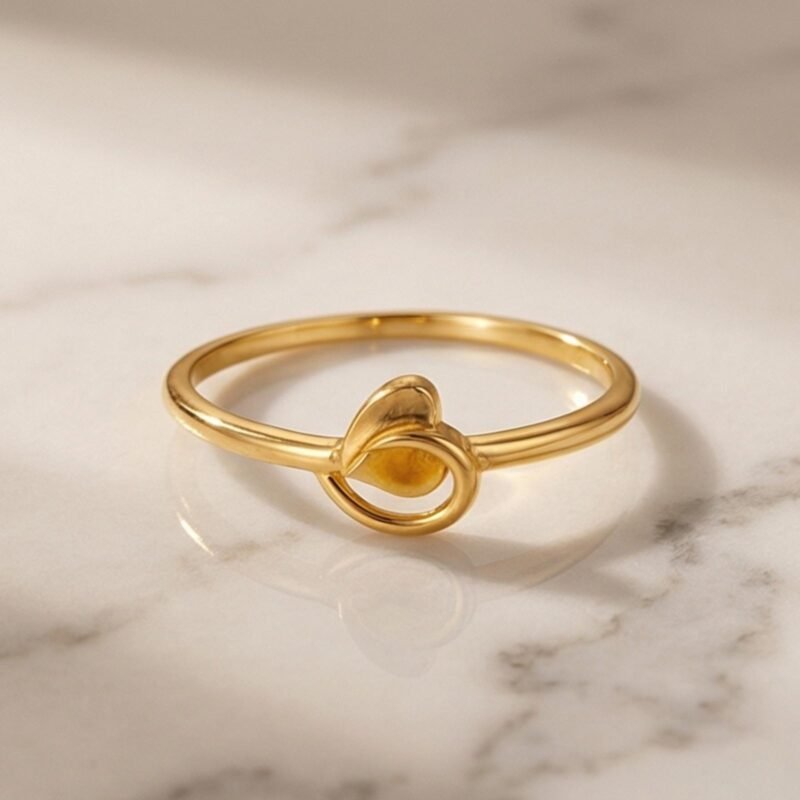 Lightweight 22KT Gold Heart Shaped Ring A Symbol of Eternal Love
