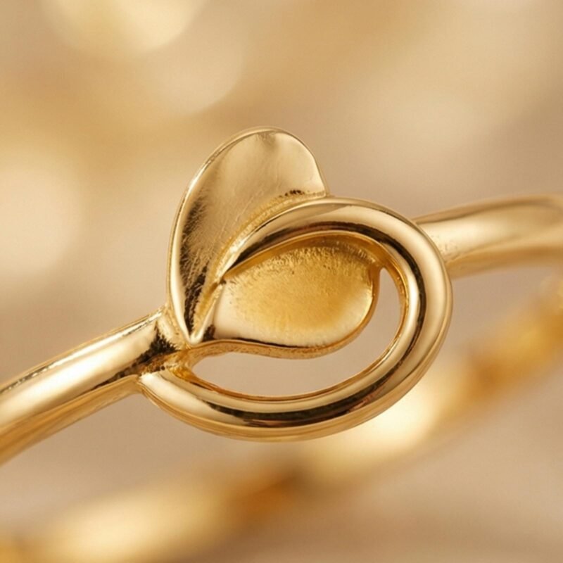 Alternative view of Lightweight 22KT Gold Heart Shaped Ring A Symbol of Eternal Love