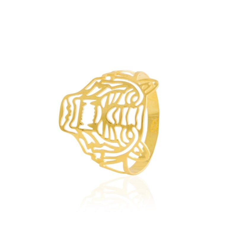 Alternative view of Lightweight 18K Gold Tiger Shaped Ring a Statement of Elegance by Bafleh Jewellery