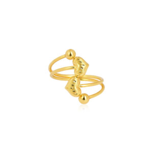 Alternative view of 18k Gold Heart Ring with Floral Motif