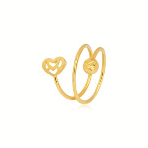 18k Gold Heart shape Gold Ring