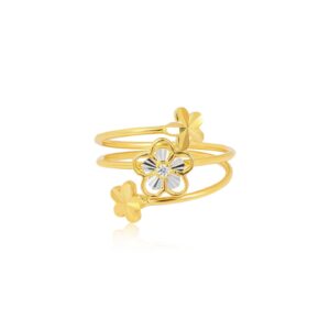 Alternative view of 18kt Gold Flower Ring with Words of Love