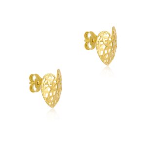 Alternative view of 18K Gold Heart-Shaped Earrings