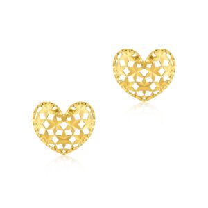 18K Gold Heart-Shaped Earrings