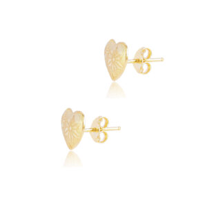 Alternative view of 18K Gold fashionable Heart-Shaped Earrings For Kids