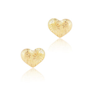 18K Gold fashionable Heart-Shaped Earrings For Kids