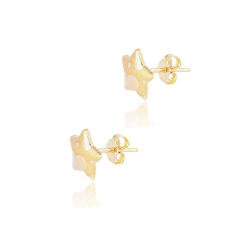 Alternative view of Exquisite Star-Shaped 18K Gold Earrings For Kids