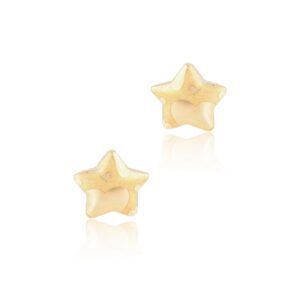 Exquisite Star-Shaped 18K Gold Earrings For Kids