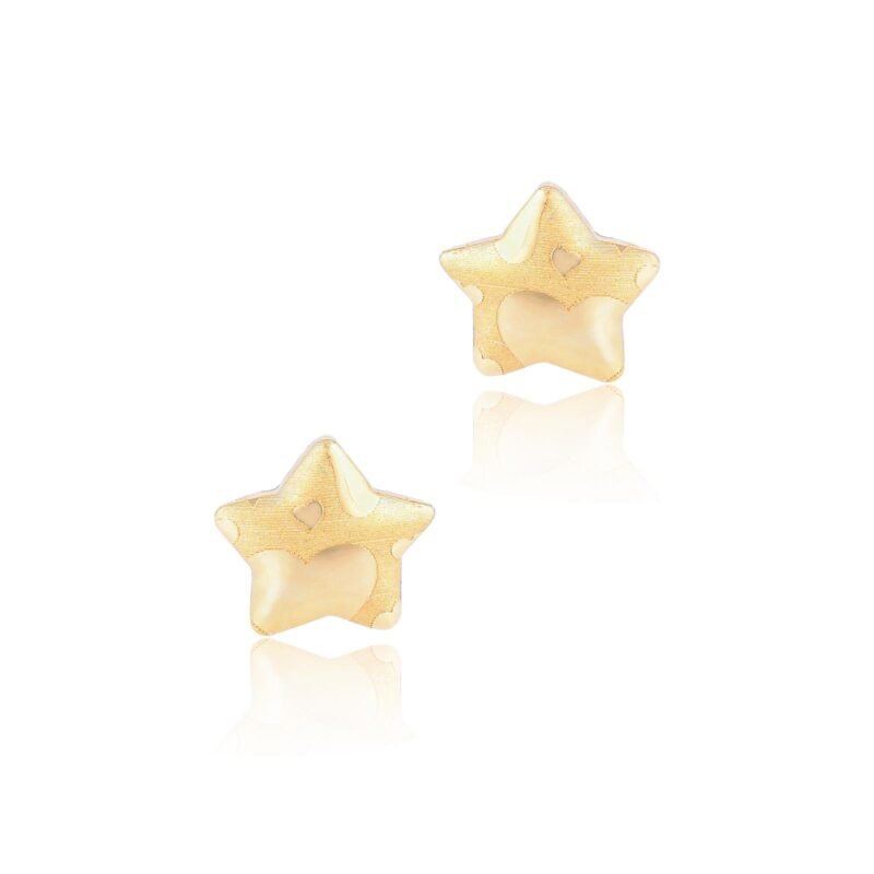 Exquisite Star-Shaped 18K Gold Earrings For Kids