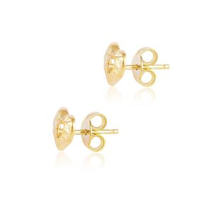 Alternative view of 18K delicate  Gold Heart-Shaped Earrings For Kids