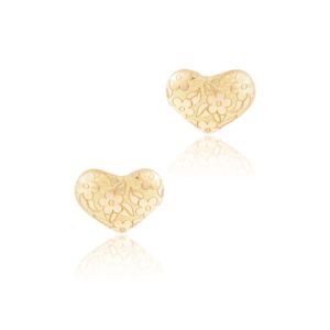 Radiant Heart-Shaped Earrings in 18K Gold For Kids