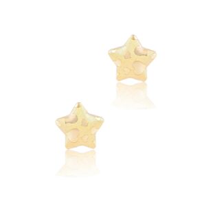 Exquisite Star-Shaped 18K Gold Earrings For Kids