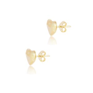 Alternative view of Cherished Heart-Shaped 18K Gold Earrings for Kids