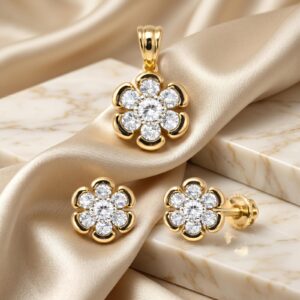 Sparkle with Exclusive 14K Gold Pendant Sets from Bafleh Jewellery
