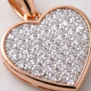 Alternative view of Elegant 14K Gold Heart Shape Diamond Pendant Set Available at Bafleh Jewellery