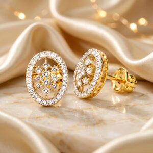 Alternative view of Everyday Luxury with 14K Gold Diamond Earrings