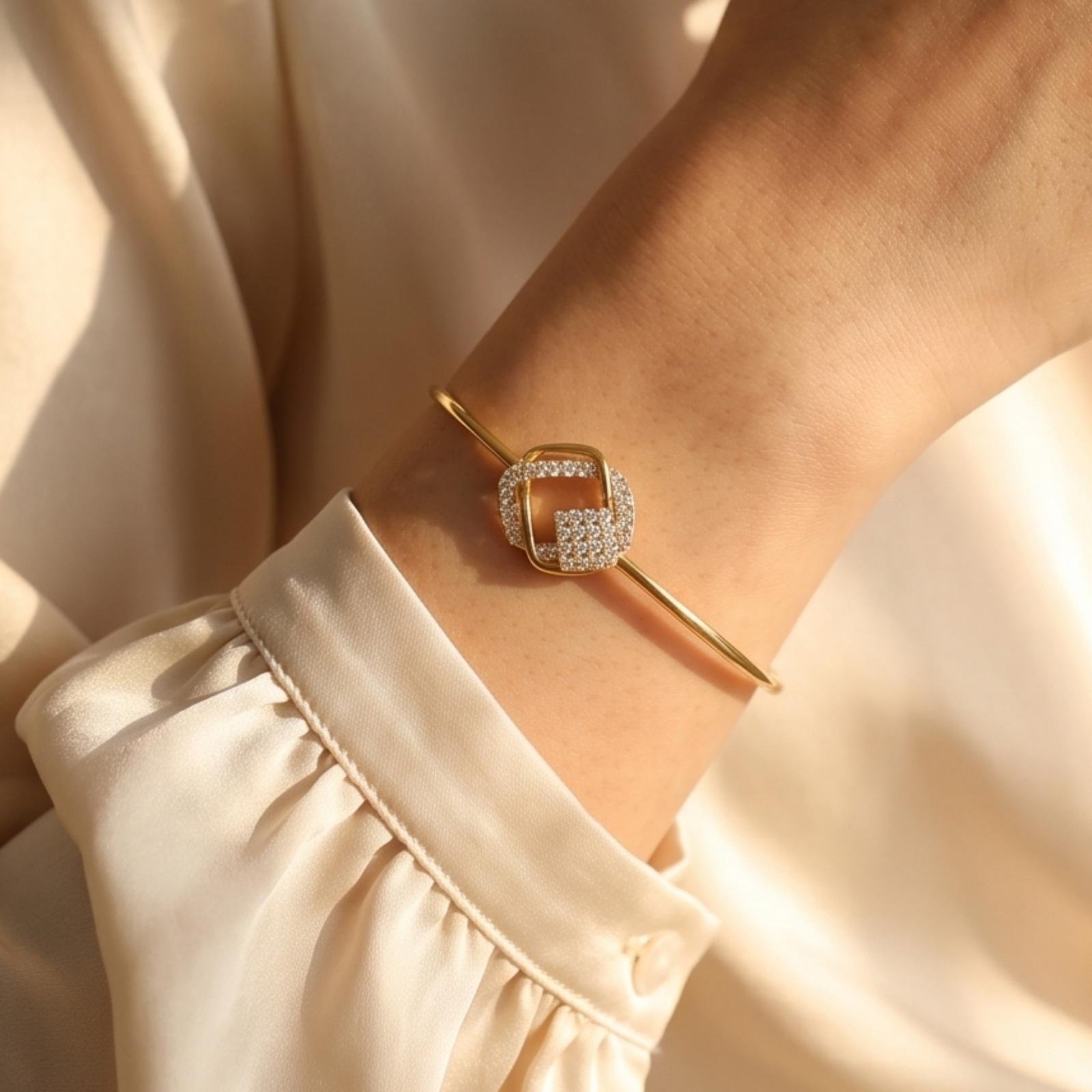 Special Price Natural Diamond Pendant with Bangle Set in 14K Gold Bafleh Jewellery - Image 4