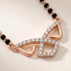 Alternative view of Elegant 14K Gold Mangalsutra with Natural Diamonds Available Only at Bafleh Jewellery