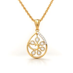 Classic 14K Gold & Natural Diamond Pendant Design Now Available at Bafleh Jewellery