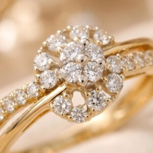 Alternative view of Introducing First Time at Bafleh Jewellery Exquisite New Lounge Collection of 14K Yellow Gold Diamond Rings Crafted for Timeless Luxury and Modern Elegance