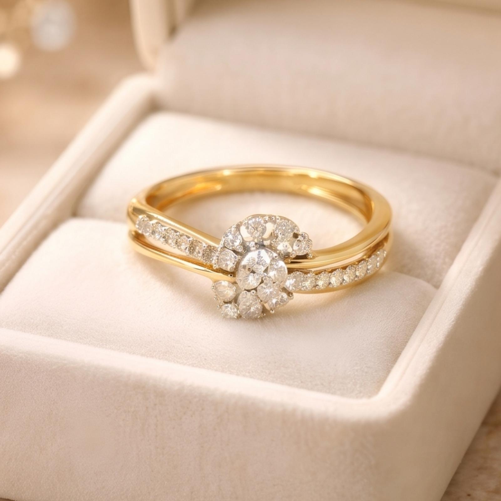 Introducing First Time at Bafleh Jewellery Exquisite New Lounge Collection of 14K Yellow Gold Diamond Rings Crafted for Timeless Luxury and Modern Elegance
