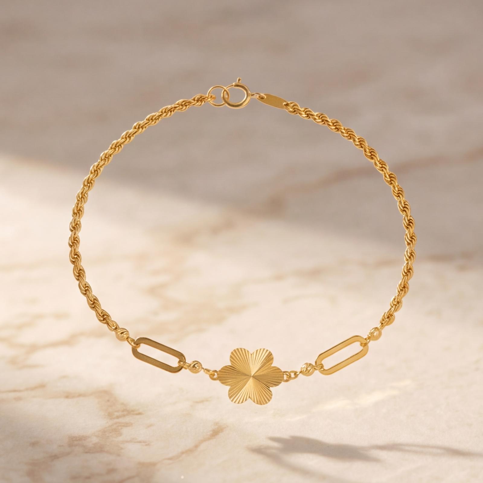 Bloom in Elegance with Our 18K Gold Flower Bracelet by Bafleh Jewellery - Image 5