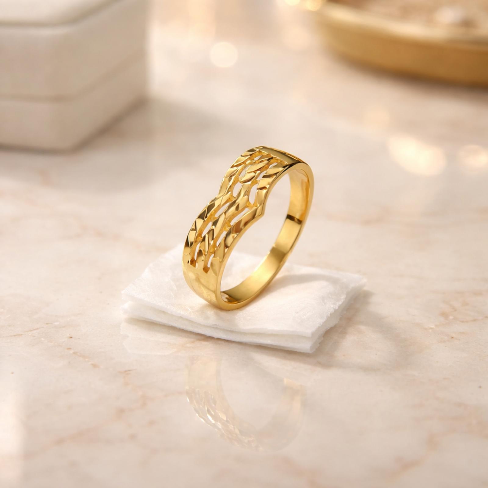 True Gold Sophistication Luxury 22KT Stylish Gold Ring Collections by Bafleh Jewellery