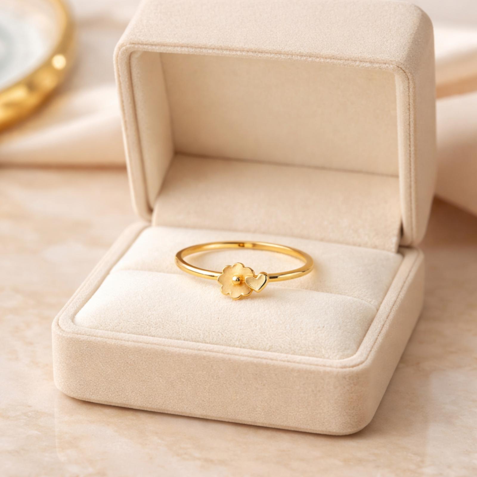 Refined Radiance Sophisticated 22KT Light weight Gold Ring Design by Bafleh Jewellery - Image 4