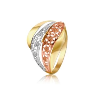 Shine Beyond Ordinary 3 Tone 18KT Gold Ring