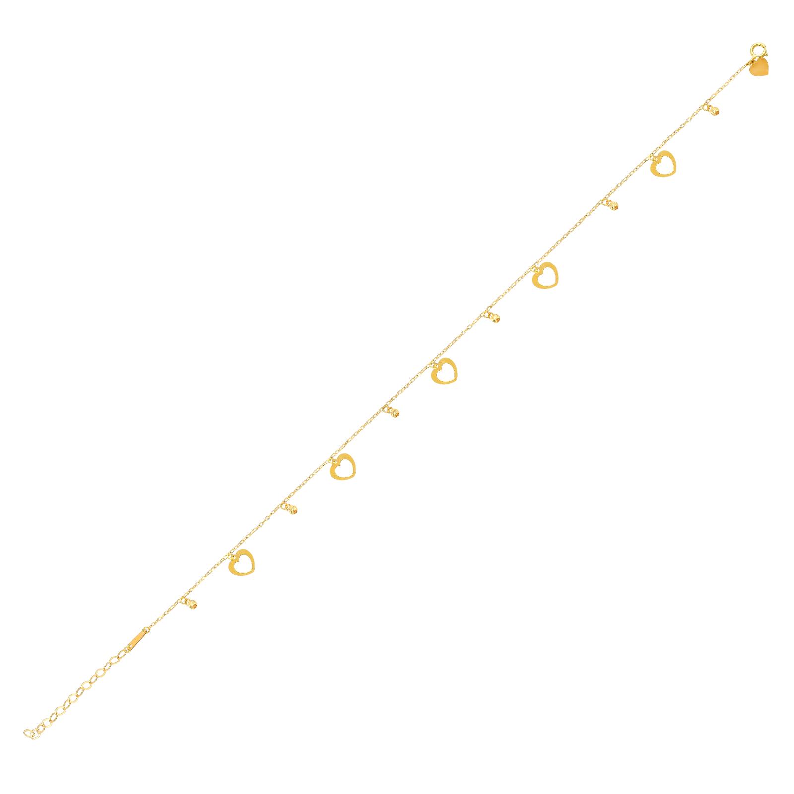 Pure 21K Gold Heart Anklet A Symbol of Grace & Love - Image 2