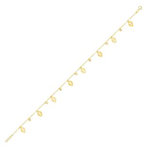 Alternative view of Step into Elegance with 21K Gold Leaf Anklets Only at Bafleh Jewellery