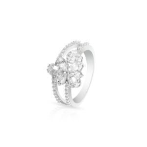 Certified Brilliance: White Gold Diamond Ring with IDT ? Only at Bafleh