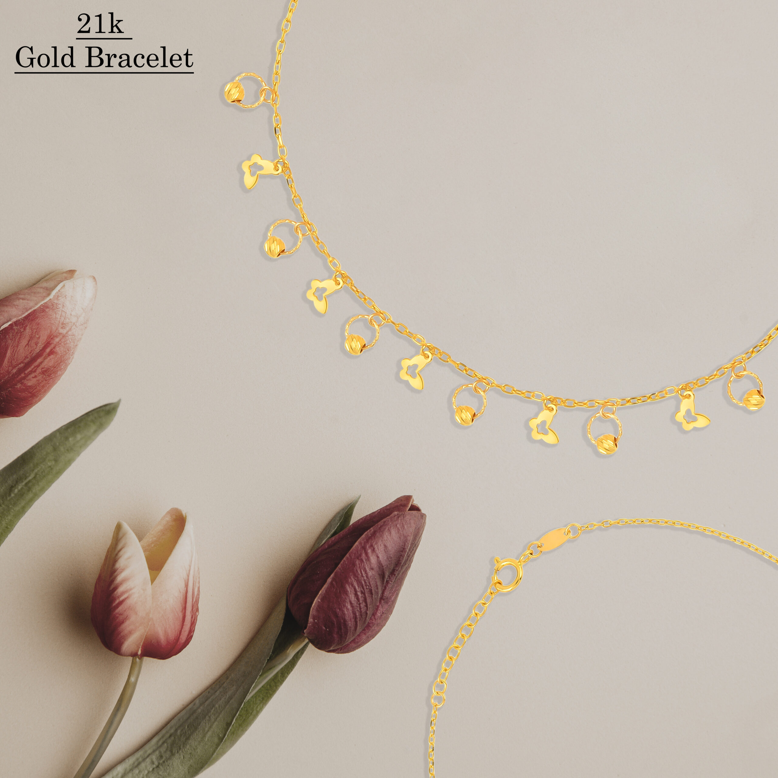 Wrap Your Love Around Her Wrist ? 21K Gold Heart Bracelet - Image 3
