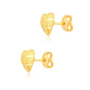 Alternative view of Luxurious Heart-Shaped Earrings in 22kt Gold