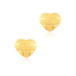 Luxurious Heart-Shaped Earrings in 22kt Gold