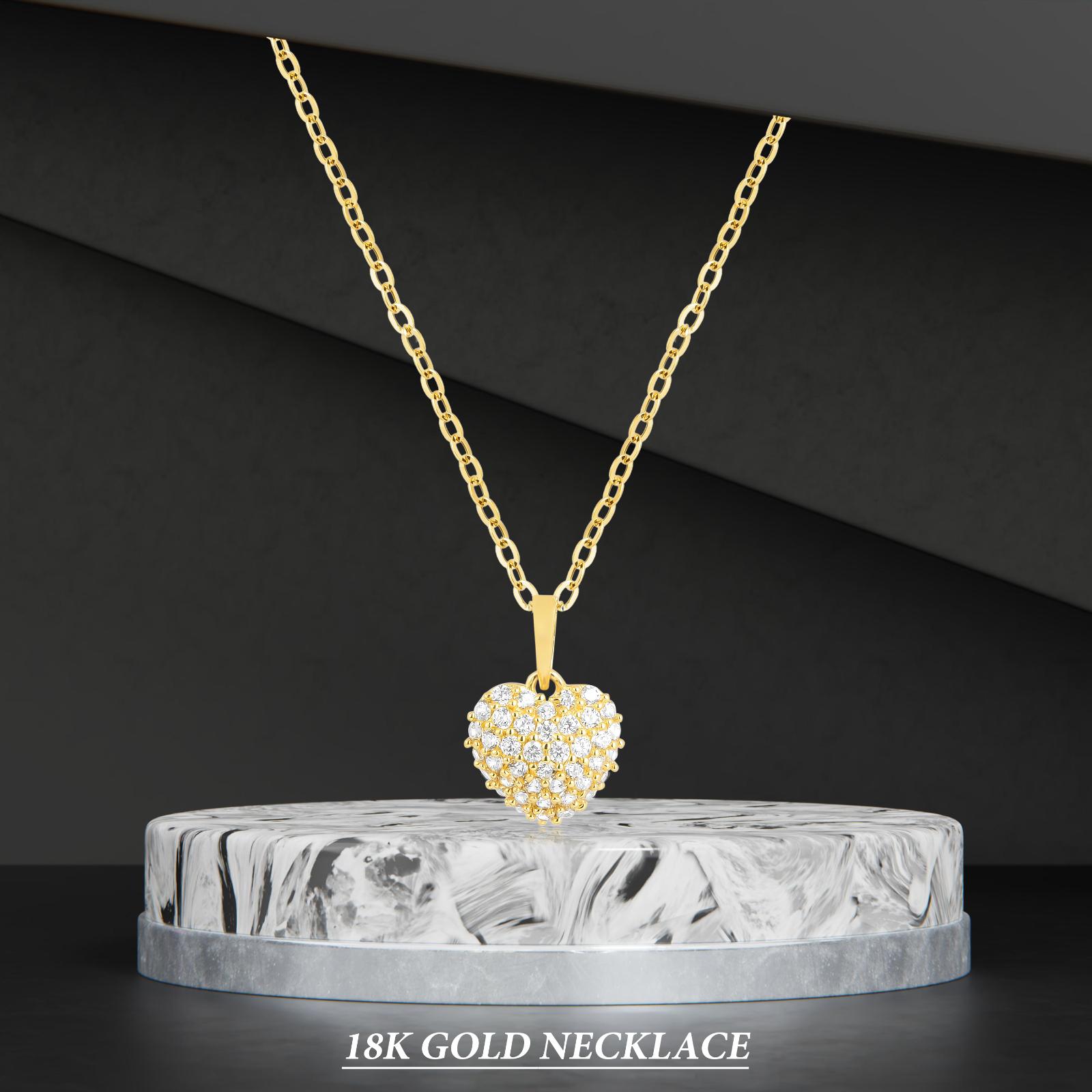 Unlock Elegance with 18kt Gold heart Pendant on a Stylish Chain - Image 4
