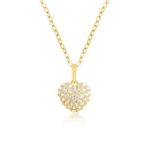 Unlock Elegance with 18kt Gold heart Pendant on a Stylish Chain