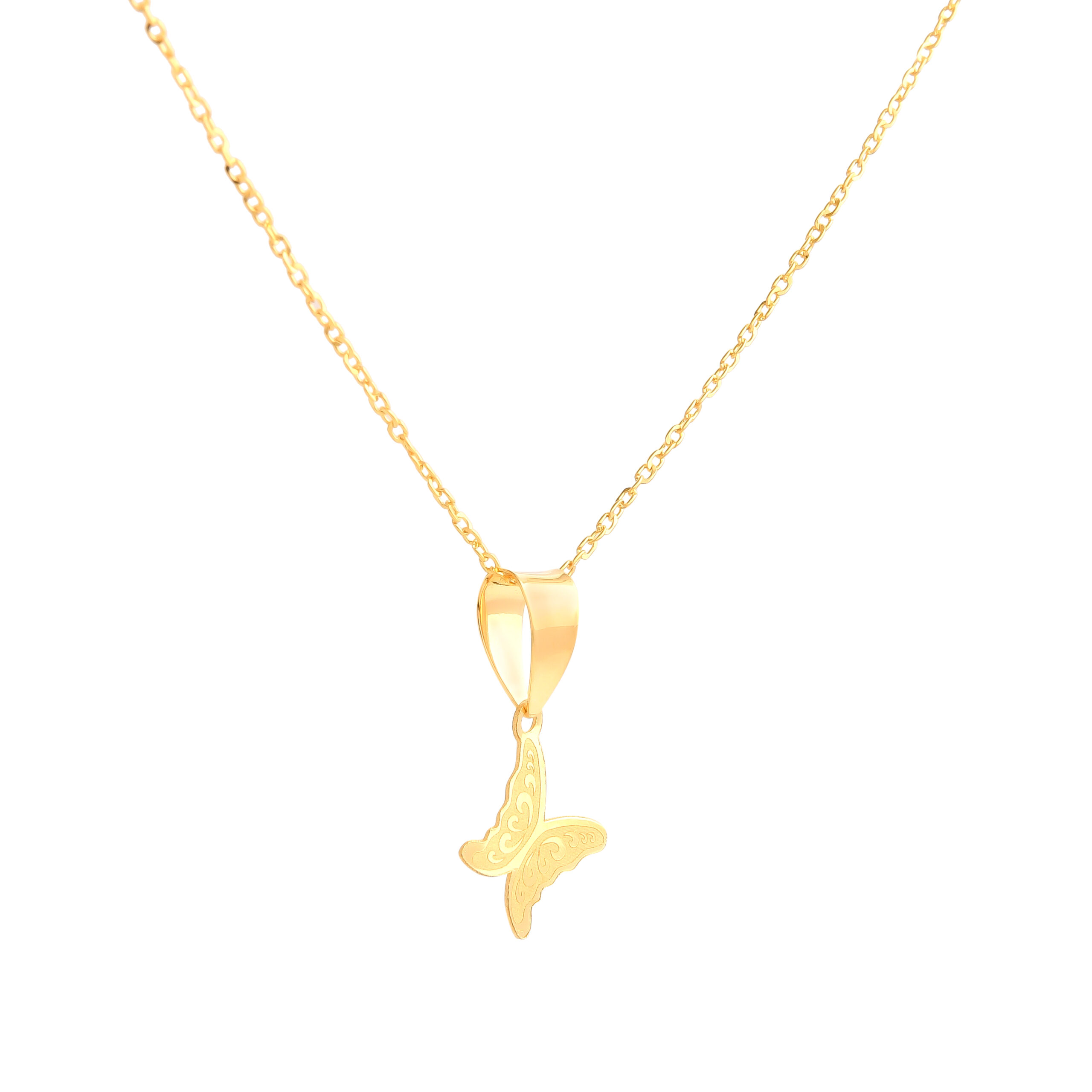 Wear the Symbol of Grace ? Butterfly Necklace in 21K Gold - Image 2