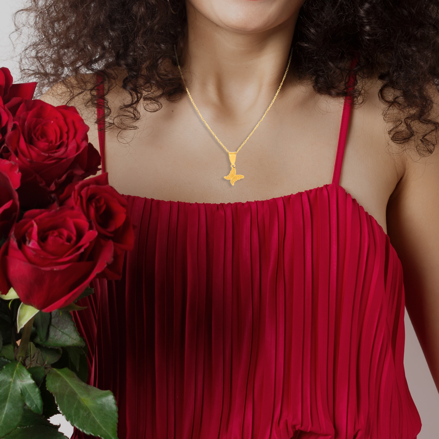 Wear the Symbol of Grace ? Butterfly Necklace in 21K Gold - Image 4