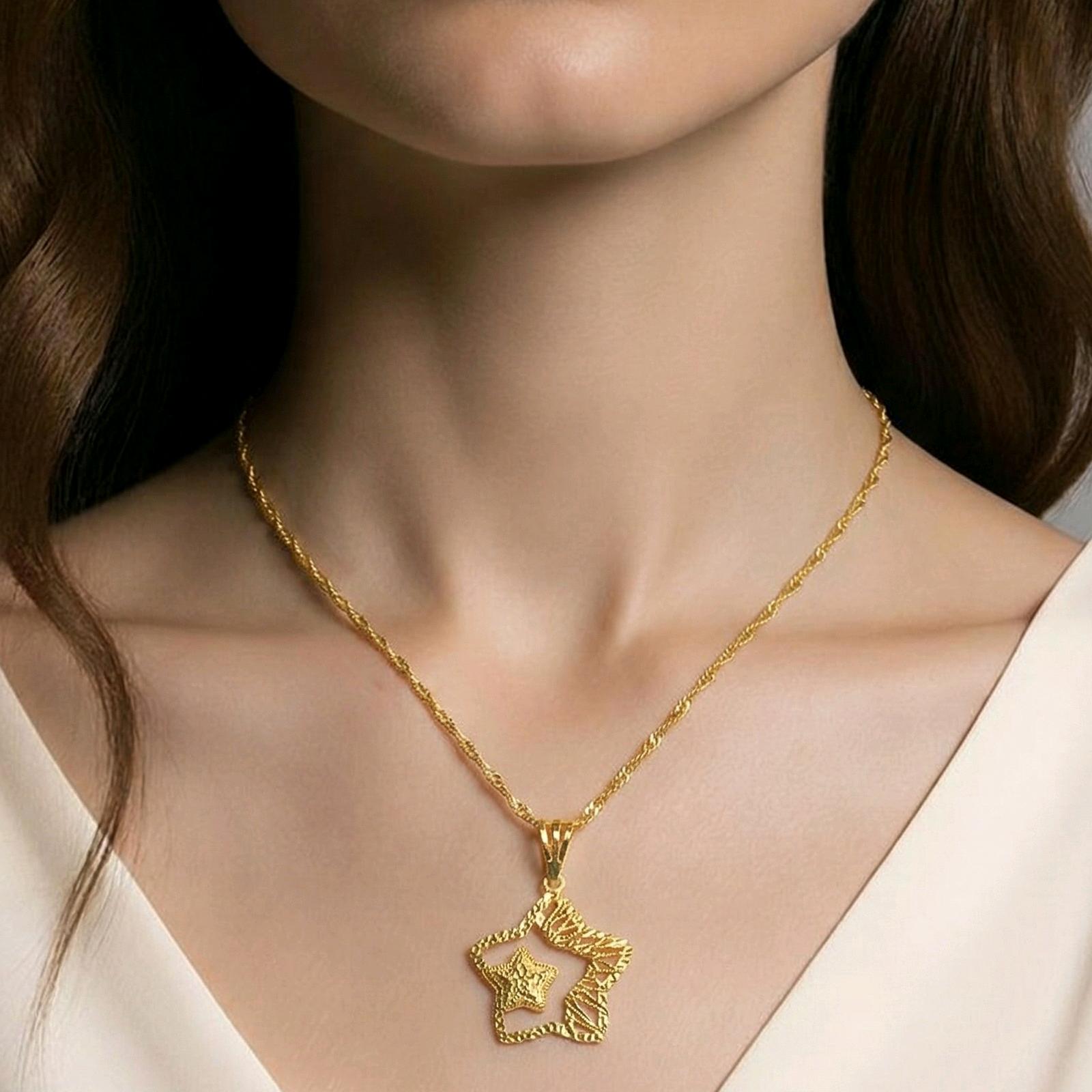 22K Gold Star Shpae Pendant by Bafleh Jewellery - Image 3